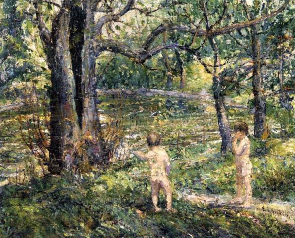 Swimming Pool In The Meadow by Ernest Lawson