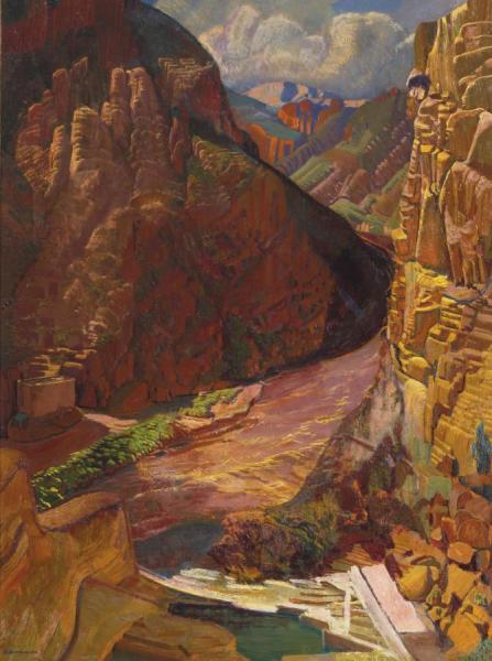 Arizona Dam, Red Symphony, Arizona Canyon by Ernest Leonard Blumenschein