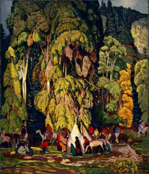 Landscape With Indian Camp, 1920 by Ernest Leonard Blumenschein Oil Painting Reproductions