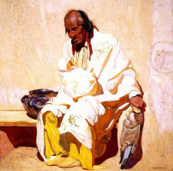 Ernest Leonard Blumenschein Old Man In White