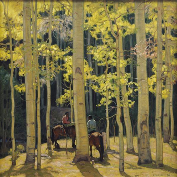Among The Aspens, 1939 by Ernest Martin Hennings