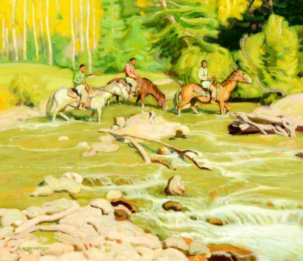 Crossing The Stream by Ernest Martin Hennings