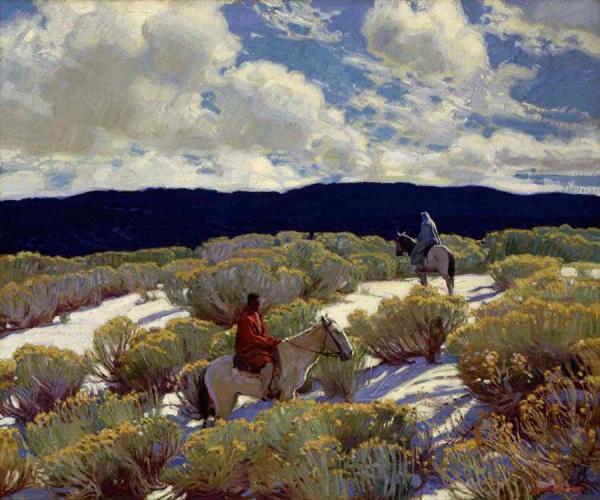 Riders At Sunset, 1935 1945 by Ernest Martin Hennings