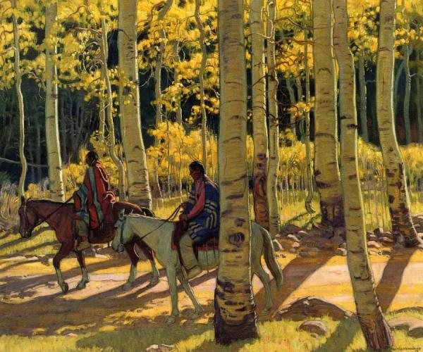 Through The Sunlit Aspens by Ernest Martin Hennings