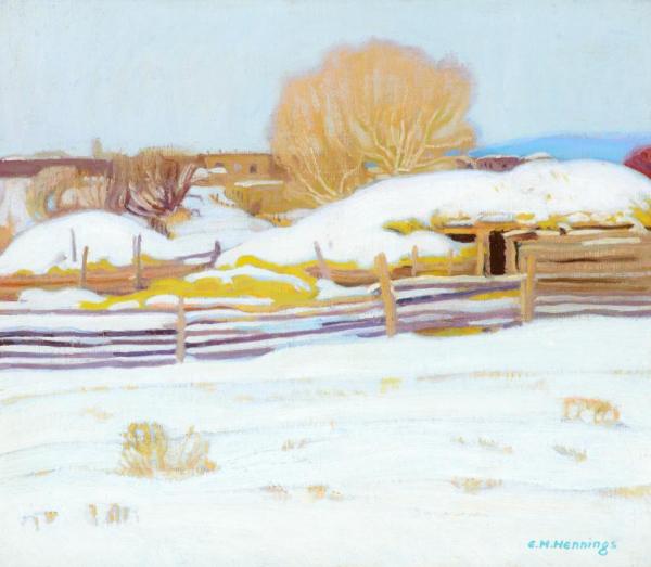 Winter In Taos by Ernest Martin Hennings Oil Painting Reproductions
