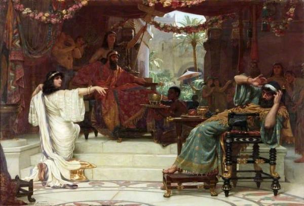Esther Denouncing Haman To King Ahasuerus by Ernest Normand
