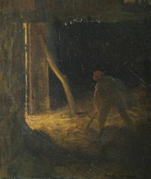 Ernest Townsend Interior Of A Barn