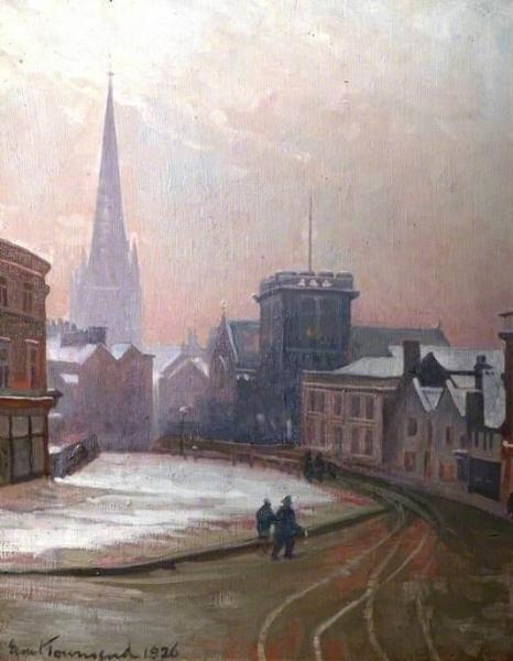 Queen Street, Derby, During Widening by Ernest Townsend