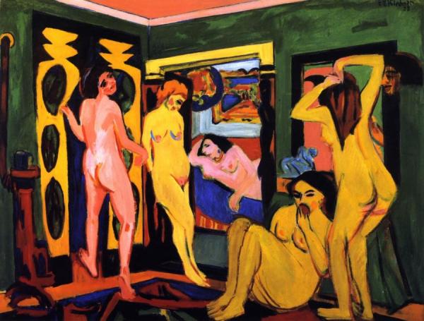 Badende Im Raum by Ernst Ludwig Kirchner
