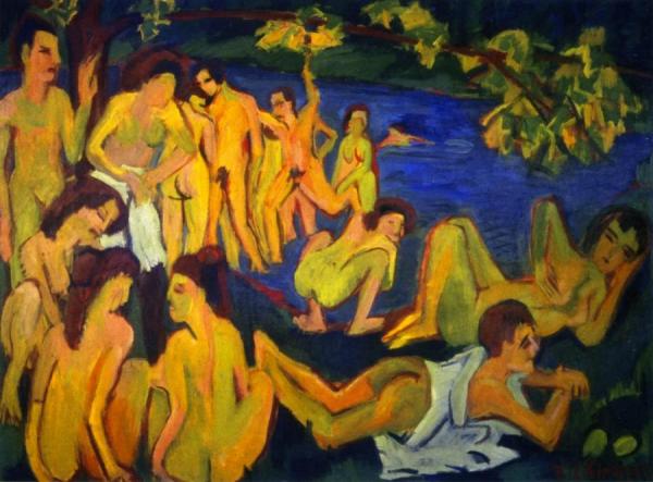 Bathers At Moritzburg by Ernst Ludwig Kirchner