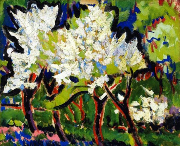 Blossoming Trees Iv by Ernst Ludwig Kirchner