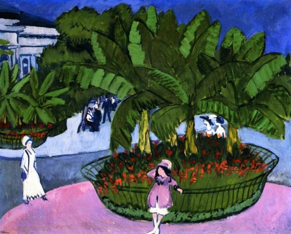 Das Boskett; Albertplatz, In Dresden by Ernst Ludwig Kirchner