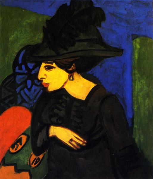 Dodo In A Feathered Hat by Ernst Ludwig Kirchner