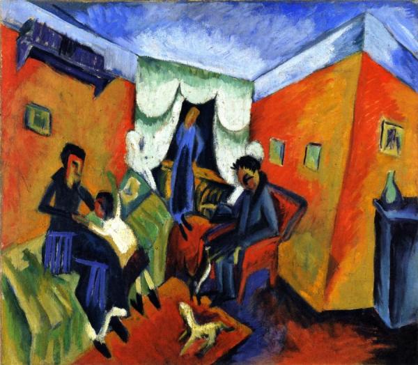 Ernst Ludwig Kirchner Dr. Bl. In Red Chair