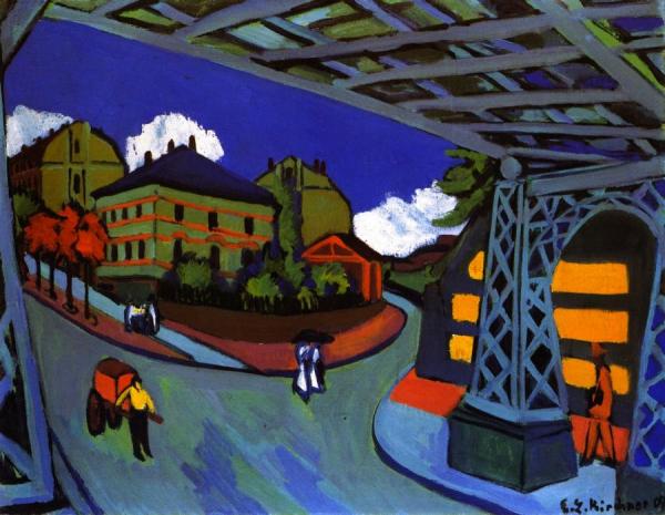 Eisenbahnüberführung An Der Löbtauer Straße In Dressen-friedrichstadt by Ernst Ludwig Kirchner