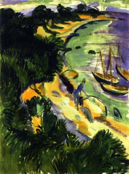 Fehmarn Bay With Boats by Ernst Ludwig Kirchner