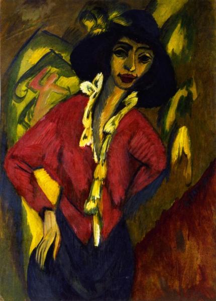 Gerda, Half-length Portrait by Ernst Ludwig Kirchner