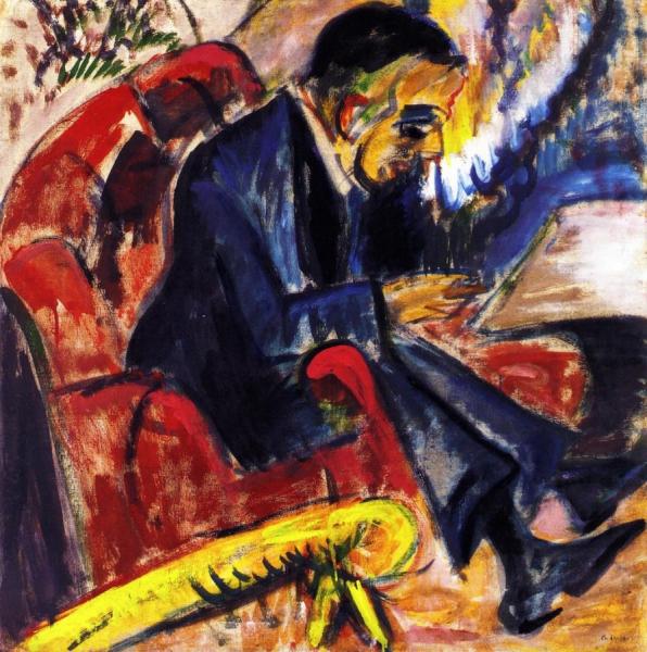 Ernst Ludwig Kirchner Man Sitting On A Park Bench