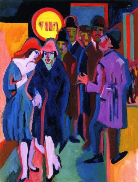 Nocturnal Street Scene by Ernst Ludwig Kirchner