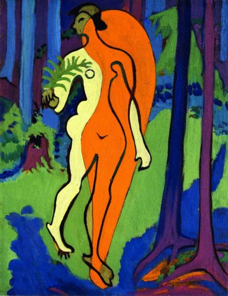 Nude In Orange And Yellow by Ernst Ludwig Kirchner