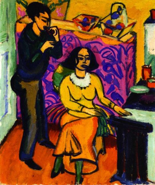 Otto And Maschka Mueller In The Studio by Ernst Ludwig Kirchner