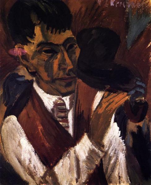 Otto Mueller With Pipe by Ernst Ludwig Kirchner