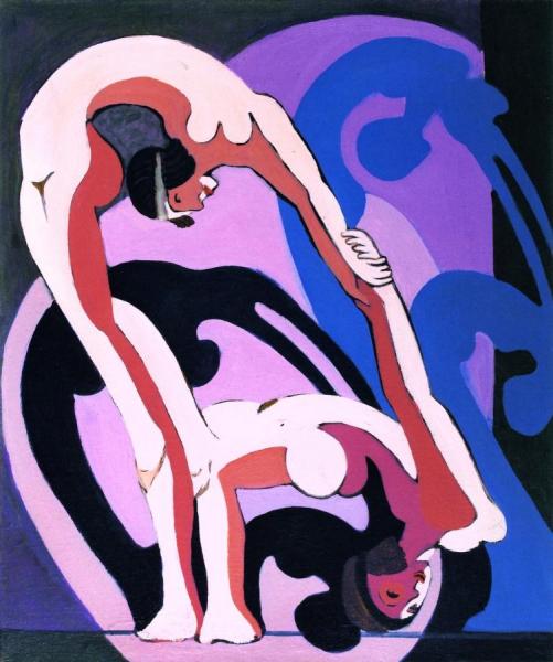 Pair Of Acrobats, Sculpture by Ernst Ludwig Kirchner