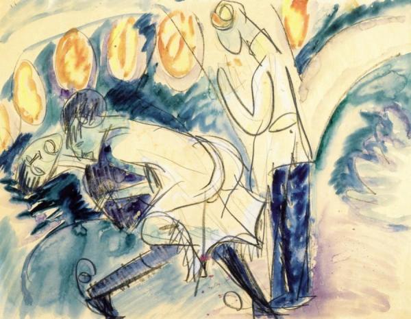 Pantomime Reimann 3 by Ernst Ludwig Kirchner