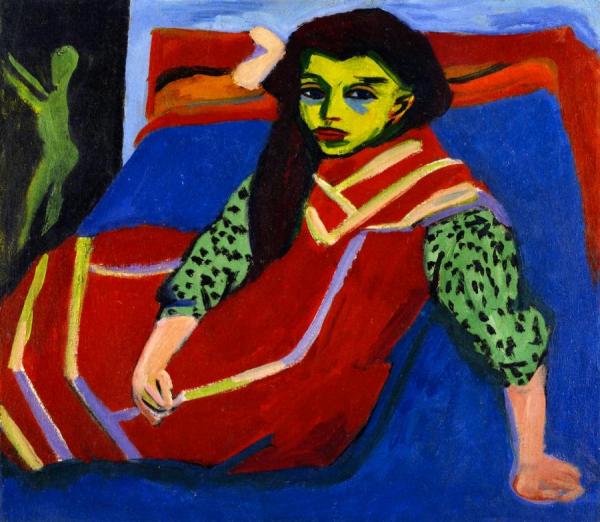 Seated Girl (fränzi Fehrmann) by Ernst Ludwig Kirchner