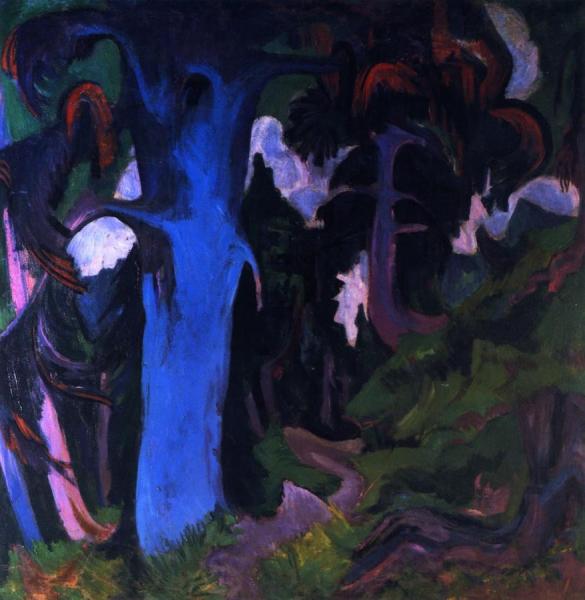 The Blue Tree, Bergwald by Ernst Ludwig Kirchner