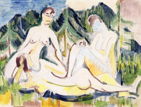Three Nudes In A Glade by Ernst Ludwig Kirchner