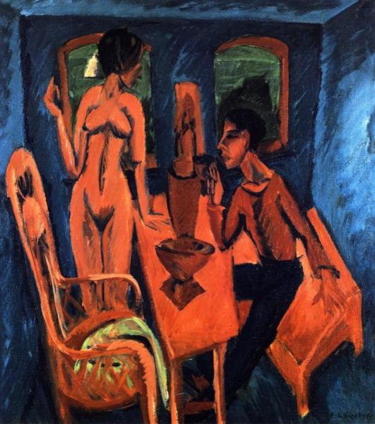 Turmzimmer, Selbstbildnis Mit Erna by Ernst Ludwig Kirchner