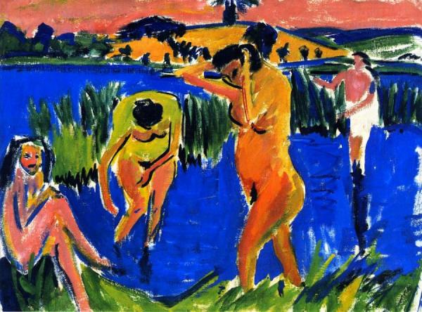 Vier Badende by Ernst Ludwig Kirchner