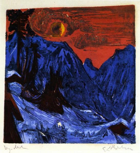 Ernst Ludwig Kirchner Winter Landscape By Moonlight