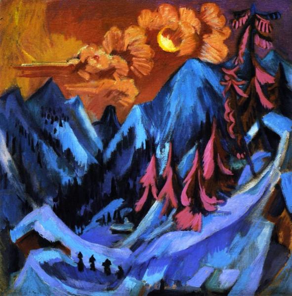 Wintermondlandschaft by Ernst Ludwig Kirchner