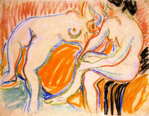 Zwei Weibliche Akte by Ernst Ludwig Kirchner