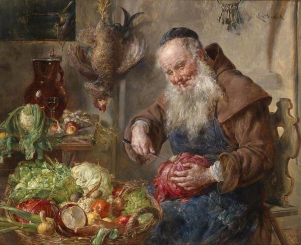 Ernst Nowak Monk In The Kitchen