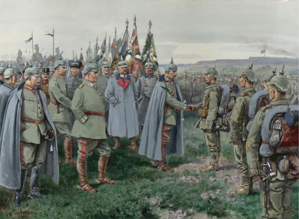 The Emperor Presents The Iron Cross To The Heroes Of Nowo-georgiewsk by Ernst Zimmer