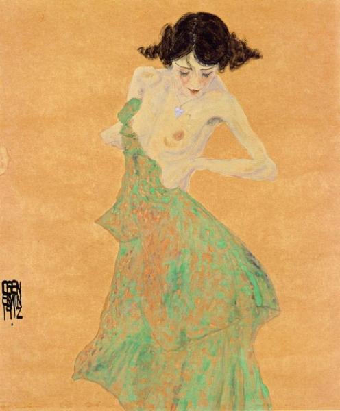 Woman In A Green Dress by Erwin Dominik Osen