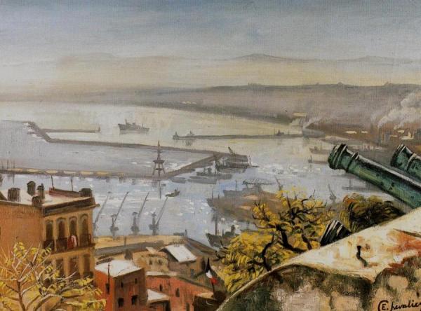 Vue Sur Le Port De L'agha (alger) by Étienne Chevalier