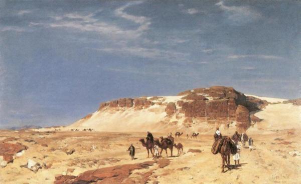 In The Sinai Desert by Eugen Felix Prosper Bracht Oil Painting Reproductions