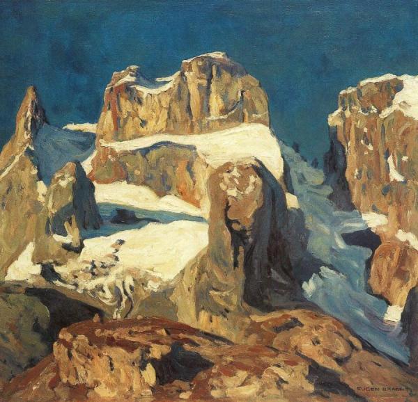 The Three Towers In Grauertal (die Drei Türme Im Grauertal) by Eugen Felix Prosper Bracht Oil Painting Reproductions