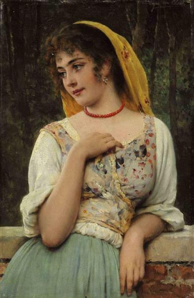 A Pensive Beauty by Eugen Von Blaas