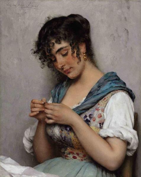 A Venetian Beauty by Eugen Von Blaas