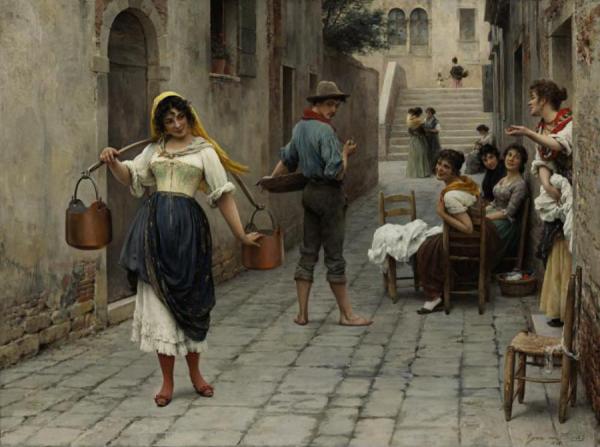 Catch Of The Day by Eugen Von Blaas Oil Painting Reproductions