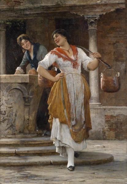 Die Wasserträgerin,1887 by Eugen Von Blaas