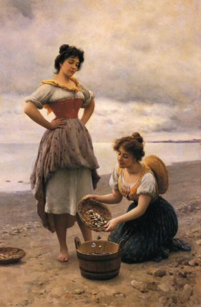Gathering Shells by Eugen Von Blaas