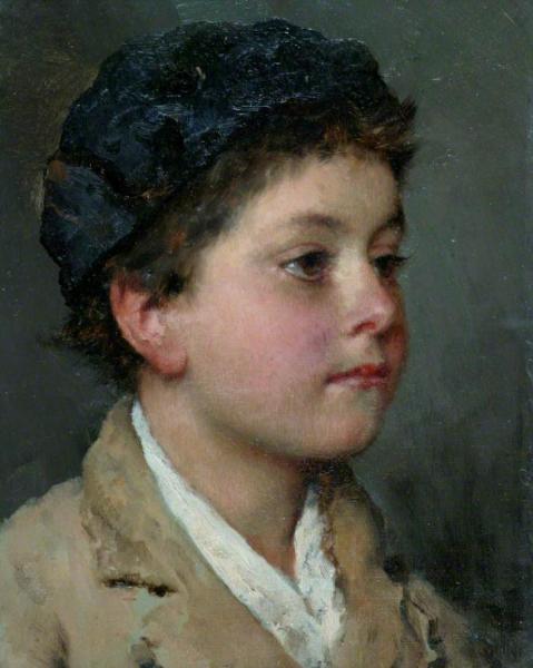 Eugen Von Blaas Head Of A Boy