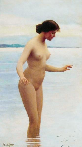 In The Water by Eugen Von Blaas Oil Painting Reproductions