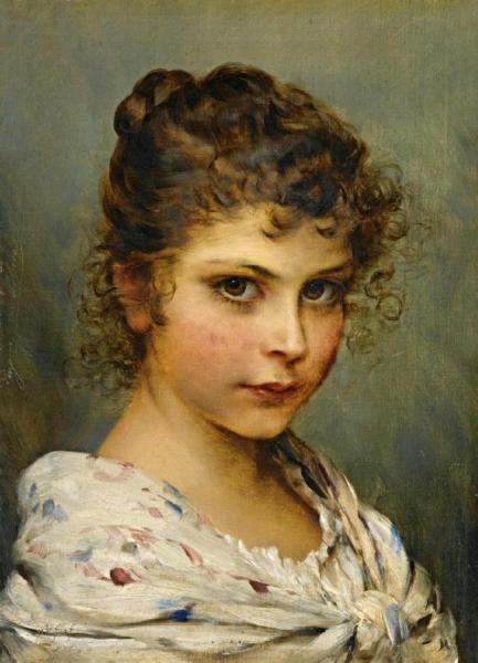 Little Italian Girl by Eugen Von Blaas